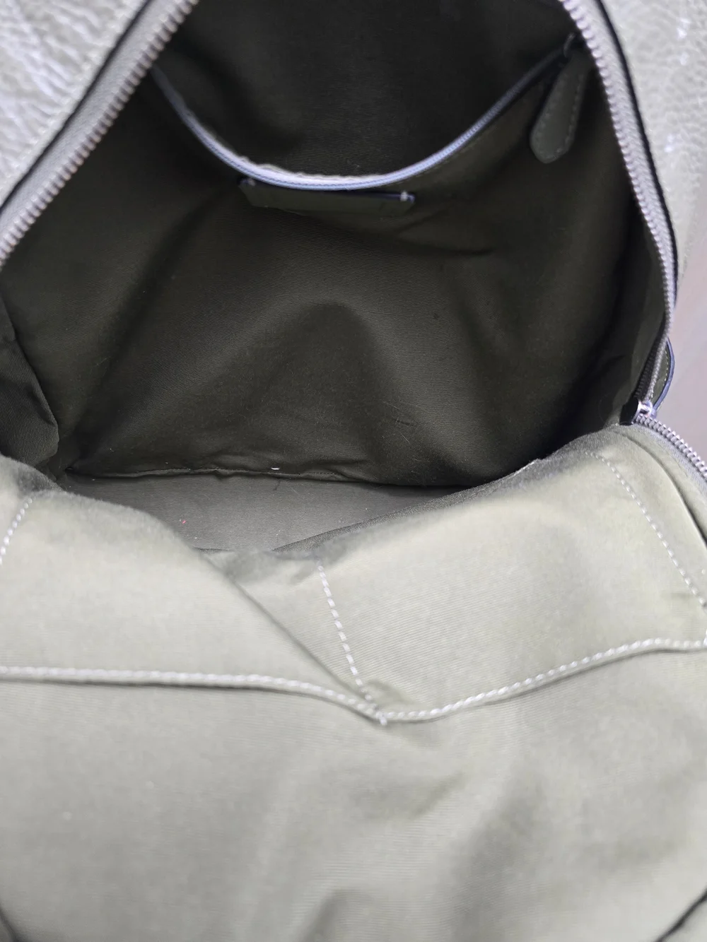 Coach Pebbled Leather Backpack in Olive Green